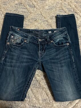 Dolly Parton -Miss Me Sz26 Dark Blue Straight Leg Women's Jeans
